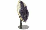 Amethyst Geode Section With Metal Stand - Uruguay #153465-2